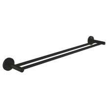 GROHE Start Double Towel Rail (Metal, Concealed Fastening, Including Screws and Dowels, Easy to Fit), Size 654 mm, Matt Black, 412032430
