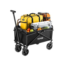 VEVOR Collapsible Wagon Carts, 80L & 200LBS Folding Wagons with All-Terrain Wheels, Heavy Duty Outdoor Utility Cart with Adjustable Handle