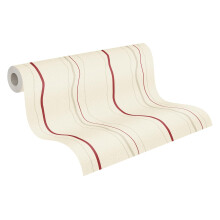 A.S. Création Avenzio 958731 95873-1 Non-Woven Striped Wallpaper 10.05 m x 0.53 m Cream Red Beige
