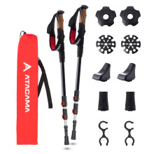 ATACAMA Walking Poles Women - Lightweight Aluminium Carbon Hiking Sticks Men Cork Handle - Adjustable Telescopic Hiking Poles