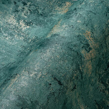 A.S. Création The Bos 388235 Textured Wallpaper Plaster Look Petrol Gold Non-Woven Wallpaper Stone Look 10.05 m x 0.53 m Made in Germany