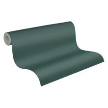 A.S. Création Non-Woven Wallpaper with Textile Texture in Green, Petrol – Light Plain Wallpaper 10,05 m x 0,53 m Petrol – 390984