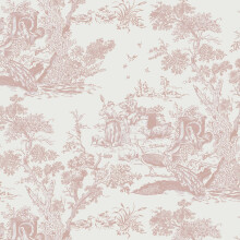 Yomshi Self Adhesive Wallpaper Pink 41CM20M Vintage Wall Paper Roll Peel and Stick Wallpaper Tree and Animal Contact Paper Thicken Vinyl Wrap for