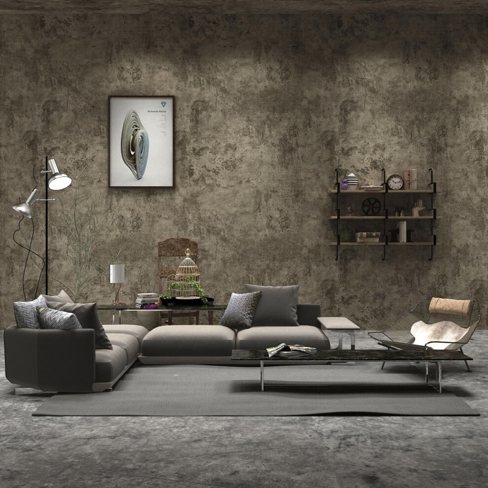 Totio 48X157inch Extra Wide Grey Concrete Effect Vinyl Self Adhesive Wallpaper Cement Vinyl Wrap Gray Peel And Stick Contact Paper Matte Thick 5051228023345