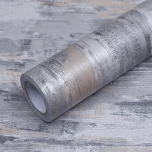60CM10M Self Adhesive Wallpaper Silver Grey Sticky Back Plastic Vinyl Wrap Film Thickness Upgrade Peel and Stick Wallpaper for Decoration Worktop