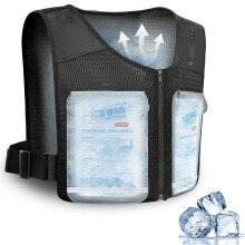 FERNIDA Cooling Vest, Unisex Reflective Ice Vest with 15 Ice Packs,Adjustable Cooling Jacket for Fishing, Cycling, Running, Gardening