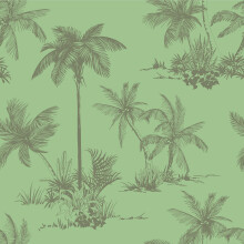 ReWallpaper 44.5CMx7M Green Peel and Stick Wallpaper for Natural Sage Tropical Palm Tree Wallpaper for Bedroom Living Room Laundry Green Decorative