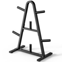 Olympic Weight Plate Rack 400LBs, Heavy Duty Weight Tree Rack for 2-Inch Plates, Barbell & Bumper Plate Storage