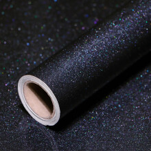 wishFIRE Black Glitter Wallpaper 40cm x 1220cm Peel and Stick Wallpaper Contact Wall Paper Waterproof and Removable for Countertop Living Room