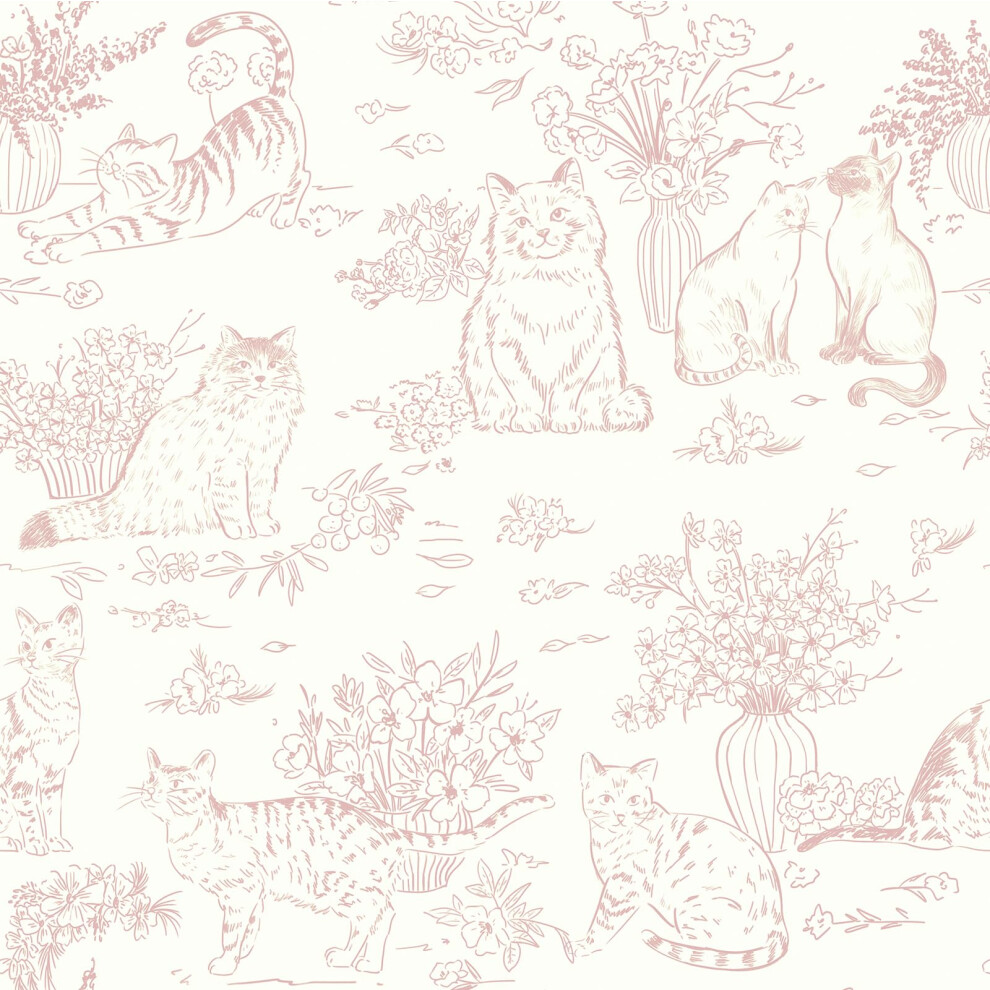 Timeet Peel And Stick Wallpaper Pink Floral 44Cm10m Waterproof Self Adhesive Vinyl Flower Cat Contact Paper Removable Vinyl Wrap Thicken Sticky Back 5051228024458