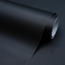 Pahylik Self-Adhesive Furniture Film, Plain Matt Black, PVC, Easy Removal, Durable, Heat Resistant, Tear-Resistant, 60 cm x 1000 cm