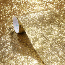 Stickyart 40cmX700cm Champagne Chunky Glitter Wallpaper Peel and Stick Sequins Sparkle Glitter Contact Paper Removable Wall Paper Roll Self Adhesive