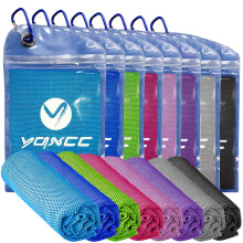 YQXCC 8 Pack Cooling Towels 120x30 cm, Ice Cool Microfibre Towel for Neck, Soft Breathable for Gym, Yoga, Golf, Running, Camping & Hot Weather