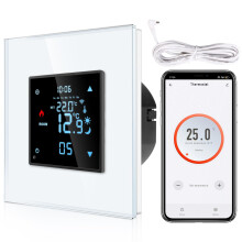 CNBINGO Smart Flush-Mounted Thermostat with Sensor, Digital Room Thermostat for Water Underfloor Heating and Boiler