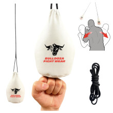 BULL DOZA Slip Bag – Self-Fill Boxing Defensive Reaction Training Bag with 2m Hanging Rope (Not for Punching) – White