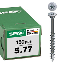 SPAX Wirox 0251010500775 Universal Screw Flat Head Partially Threaded 5 x 77 mm Pack of 150 T-Star Plus T20 4Cut