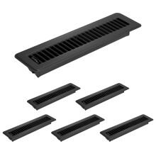 PATIKIL 2x12 Inch Floor Vent Covers, 6 Pcs Floor Registers Heavy Duty Metal Walkable Air Vent Covers Easy Adjustable Air Supply Lever for Home Office