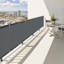 SUNNY GUARD Balcony Privacy Screen 90x800cm Fence Screen for Balcony and Patio Balcony Cover,UV protection windproof and waterproof,with Cable