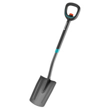Gardena NatureLine Spade, Garden Spade Steel for Turning Over and Removing Soil, Safe Foot Rest, FSC Ashwood D-Handle (17000-20)