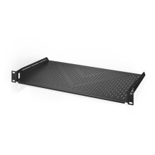 AC Infinity Vented Cantilever 1U Universal Rack Shelf, 25cm Deep, for 19-Inch Equipment Racks, Heavy-Duty 2.4mm Cold Rolled Steel, 27 kg Capacity