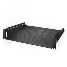 AC Infinity Vented Cantilever 2U Universal Rack Shelf, 40cm Deep, for 19-Inch Equipment Racks, Heavy-Duty 2.4mm Cold Rolled Steel, 45 kg Capacity