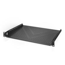 AC Infinity Vented Cantilever 1U Universal Rack Shelf, 35cm Deep, for 19-Inch Equipment Racks, Heavy-Duty 2.4mm Cold Rolled Steel, 27 kg Capacity