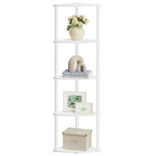 SONGMICS HOME Superfast Toolless Assembly, 5-Tier Corner Shelf, Corner Shelving Unit, Corner Storage Stand, 38.3 x 27 x 139 cm, Living Room, Bedroom