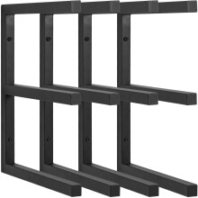 AKOZLIN 6-Tier Wall Mounted Lumber Storage Rack, Heavy Duty Metal Wood Organizer, Holds Up to 690 LBS, Indoor & Outdoor Use - 4 Pack