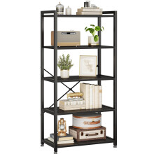 Coleshome Book Shelf, Tall Bookshelf, Wood Bookcase Shelves for Bedroom, Industrial Display Shelf for Living Room Home Office Kitchen