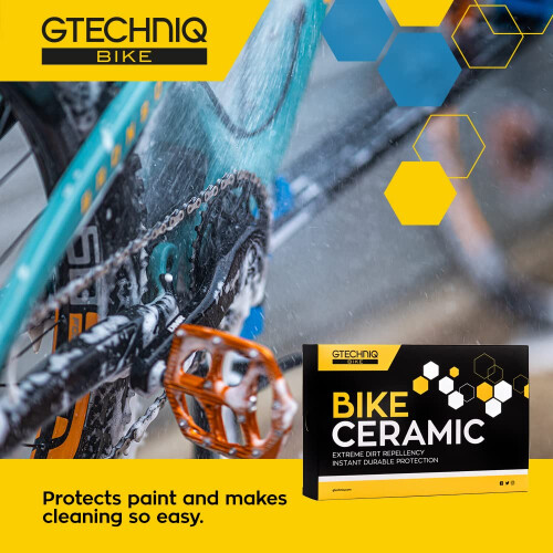 Gtechniq Bike Ceramic Kit, 4-Piece | Includes Frame Prep Spray, Ceramic Protector, Applicator and Microfibre Cloth, Extreme Dirt Repellent 2