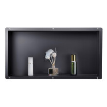 VEVOR Shower Niche, 33.0 x 63.5 x 10.2 cm Frameless Recessed Wall Niche, Heavy-duty Stainless Steel Modern Shampoo Storage Organizer