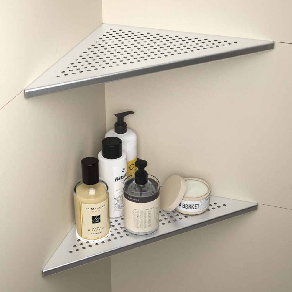 Bernkot Corner Shower Shelf 304 Stainless Steel, Recessed Corner Shelves Slot Design 5051228038851