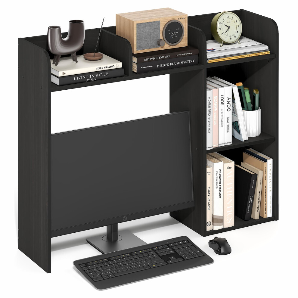 Furinno Classic Desk Shelf, 5-Shelf Desktop Hutch, Book Shelf, Desk Organzier, For Office Supplies, Office Desk Accessories, Espresso 5051228040779