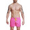 Mens Solid Color Drawstring Quick Dry Lined Beach Swim Trunks with Pockets Rose Red M 1