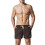 Mens Solid Color Drawstring Quick Dry Lined Beach Swim Trunks with Pockets Dark Brown XL 1