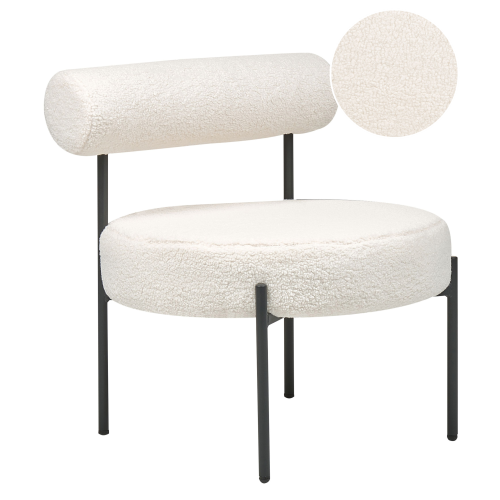 Beliani Armchair ALPHA Boucle White