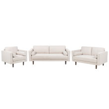Living Room Set 6 Seater NURMO Fabric Light Beige