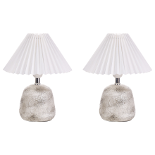 Set of 2 Table Lamps ZEYI Ceramic White