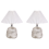 Beliani Set of 2 Table Lamps ZEYI Ceramic White 1