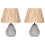 Beliani Set of 2 Table Lamps ARWADITO Ceramic Grey 1