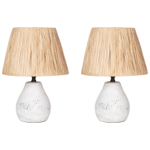 Set of 2 Table Lamps ARWADITO Ceramic Off-White