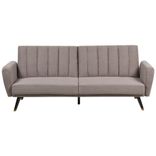 Sofa Bed 3 Seater VIMMERBY Fabric Light Brown