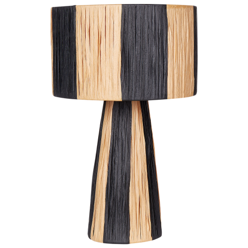 Beliani Table Lamp WELMEL Wicker Brown/ Black