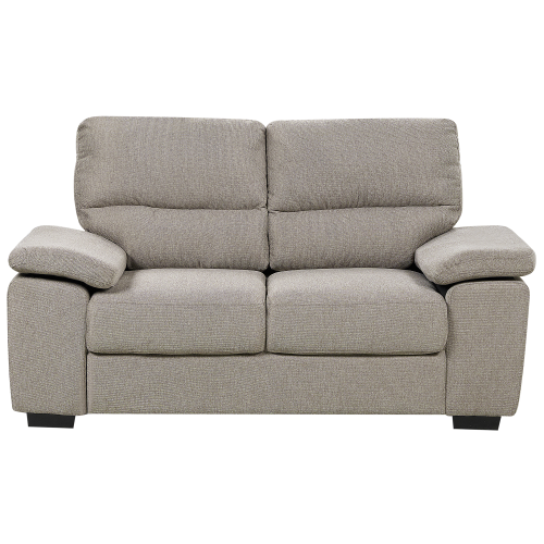 Beliani Sofa 2 Seater VOGAR Fabric Light Brown