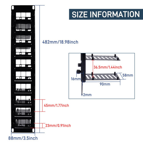 GeeekPi 19 inch 2U Rack Mount for Raspberry Pi 5/4B/3B+/3B, with Removable Front Brackets, Compatible with 19 inch Server Rack 1