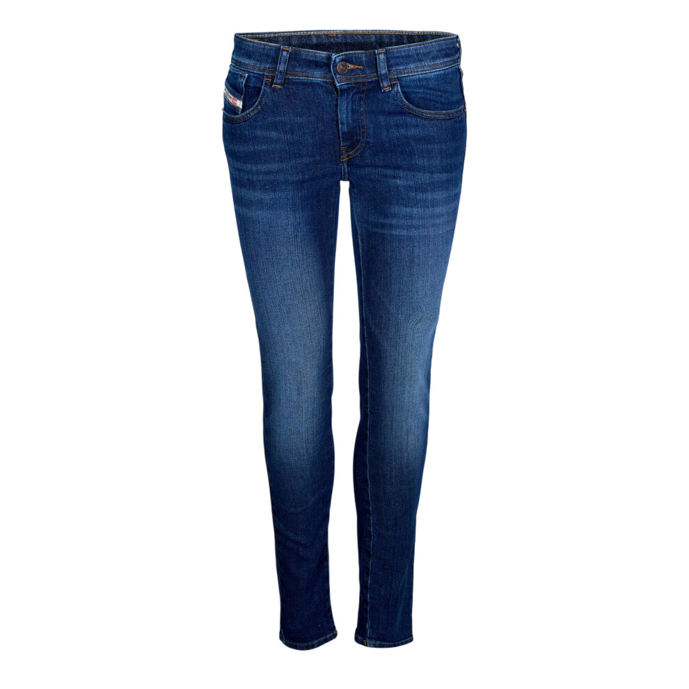 Diesel (27L, Blue Denim) Womens/Ladies Mid Rise Straight Leg Jeans