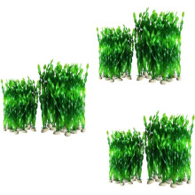 60PCS Artificial Decorative Plastic Aquarium Fish Tank Decoration Plastic Plants (60Pcs Green)