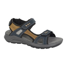 (13 UK, Navy/Grey) Roamers Mens Leather Touch Fastening Sports Sandals
