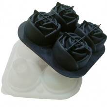 (Black rose) Maker Round Sphere Tray Mold Cube Whiskey Ball Silicone