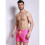 Mens Solid Color Drawstring Quick Dry Lined Beach Swim Trunks with Pockets Rose Red M 3